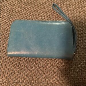 HOBO Blue Leather Wristlet